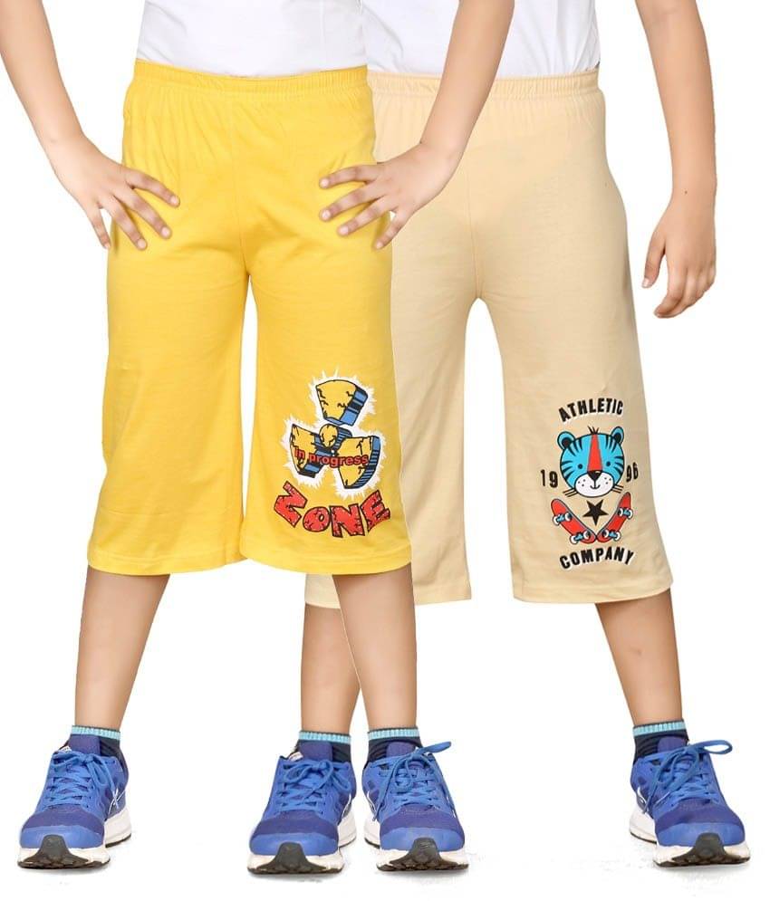     			Dongli Pack of 2 Cotton Three-Fourth For Boys ( Yellow )