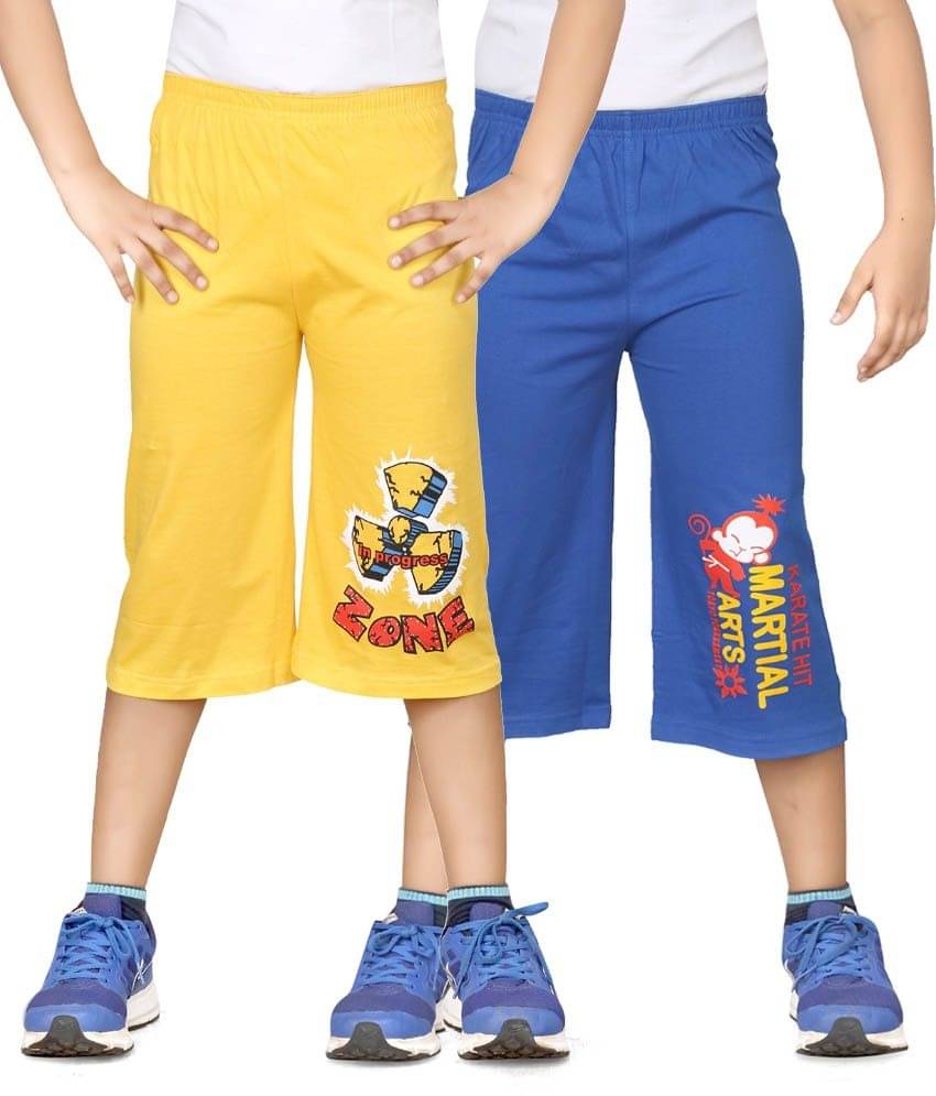    			Dongli Pack of 2 Cotton Three-Fourth For Boys ( Yellow )