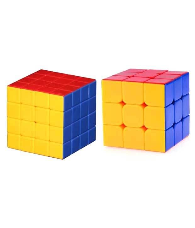     			Montez combo Of Stickerless Rubik Cube Puzzle 3x3x3 With Cube Puzzle 4x4x4x4