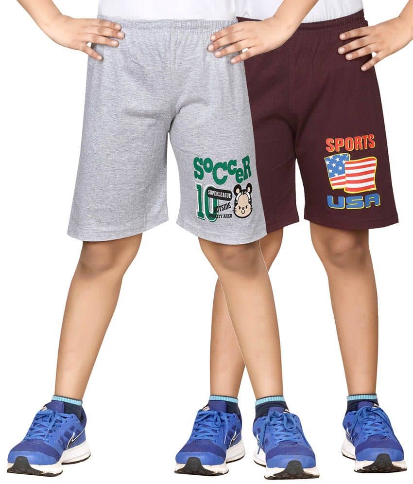 Dongli Pack of 2 Cotton Shorts For Boys ( Multi ) - Shorts | Buy online on ZillyBuy