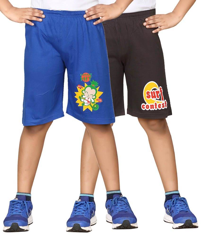    			Dongli Pack of 2 Cotton Shorts For Boys ( Multi )