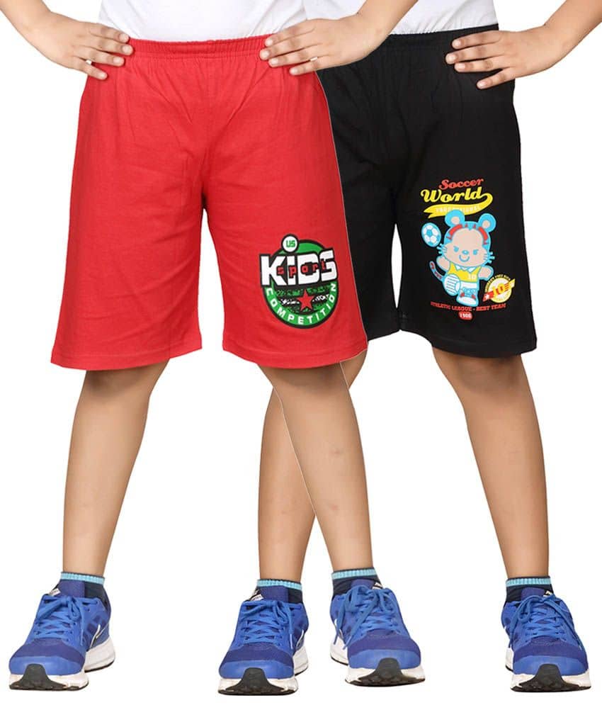 Dongli Pack of 2 Cotton Shorts For Boys ( Multi ) - Shorts | Buy online on ZillyBuy