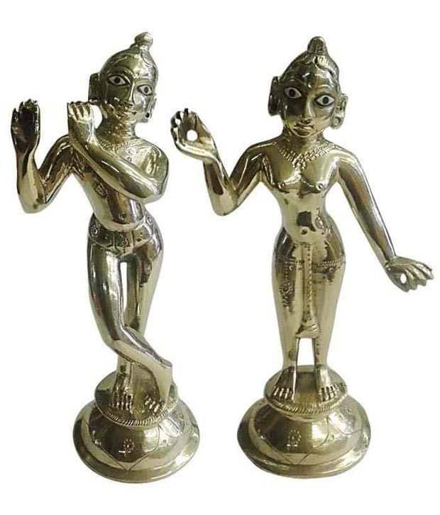     			Shri Radha Krishna Venture Radha Krishna Brass Idol - Pack of 2