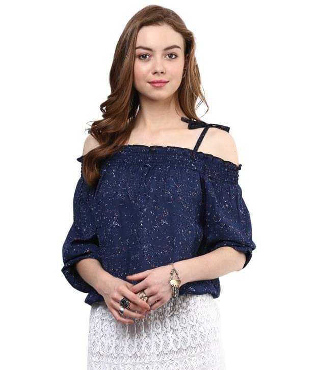     			Rare Women's Georgette Regular Top ( Blue )