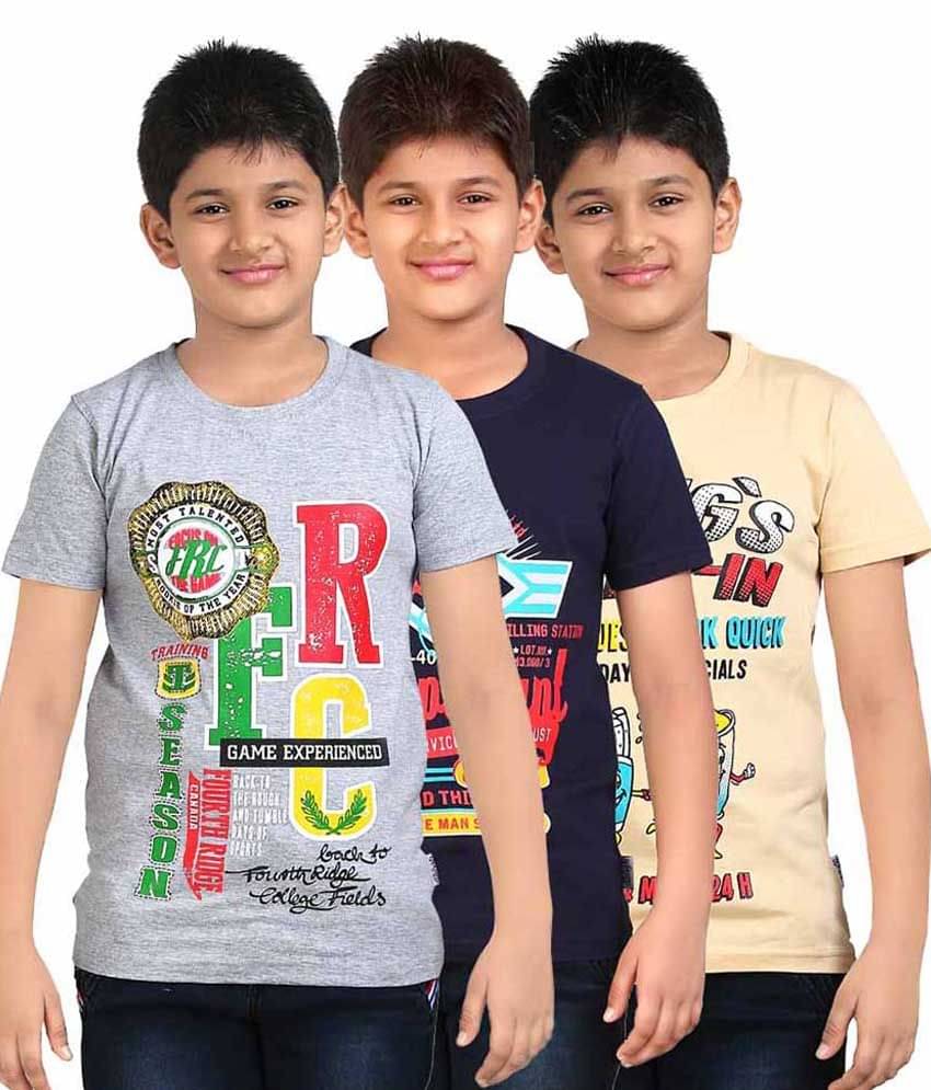     			Dongli Pack of 1 Boys Cotton T-Shirt ( Multi Color )