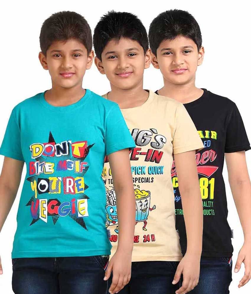     			Dongli Pack of 1 Boys Cotton T-Shirt ( Multi Color )