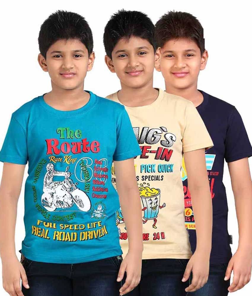     			Dongli Pack of 1 Boys Cotton T-Shirt ( Multi Color )