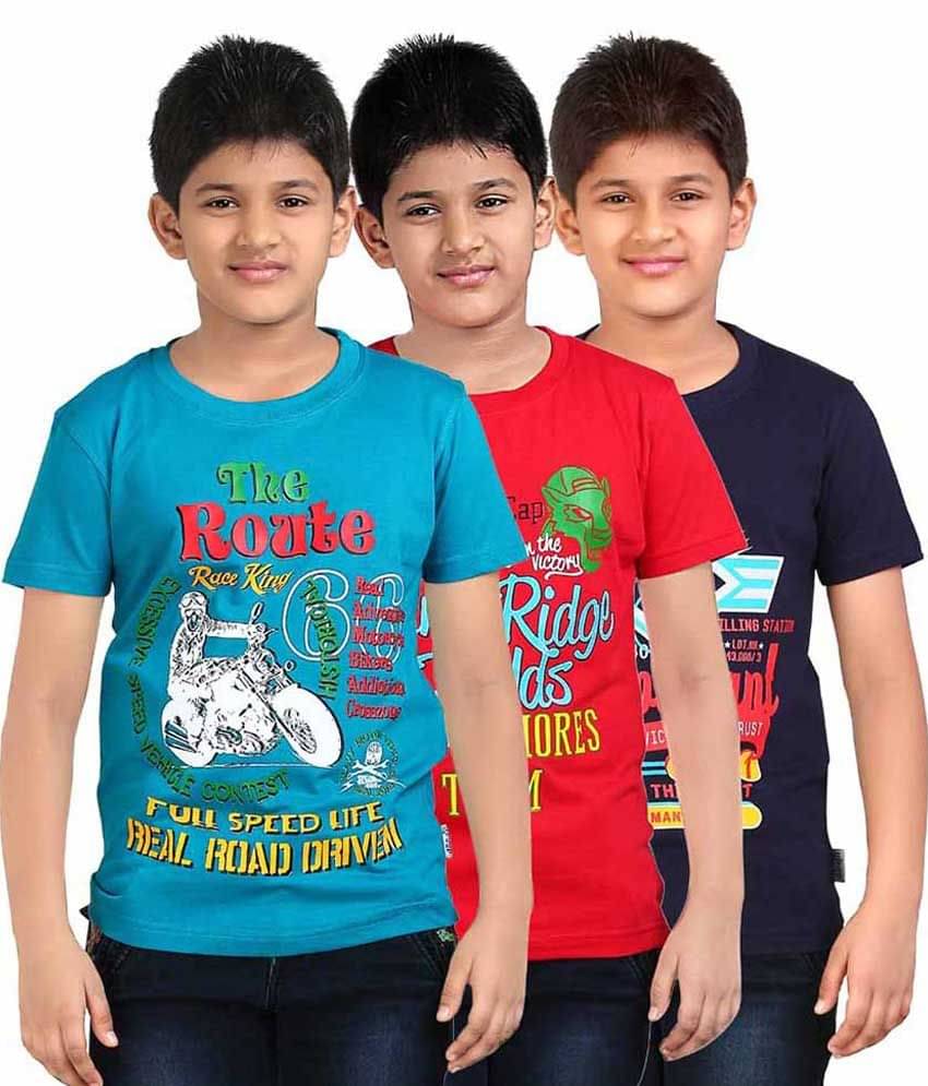     			Dongli Pack of 2 Boys Cotton T-Shirt ( Multi Color )