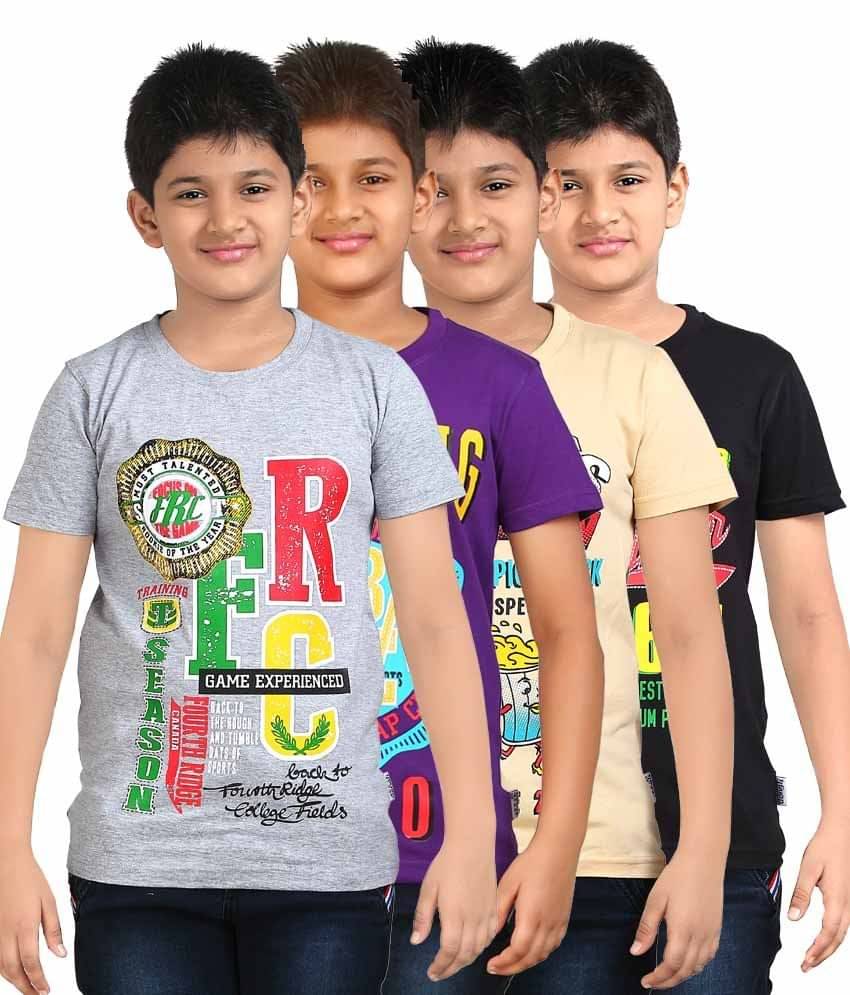     			Dongli Pack of 2 Boys Cotton T-Shirt ( Multi Color )