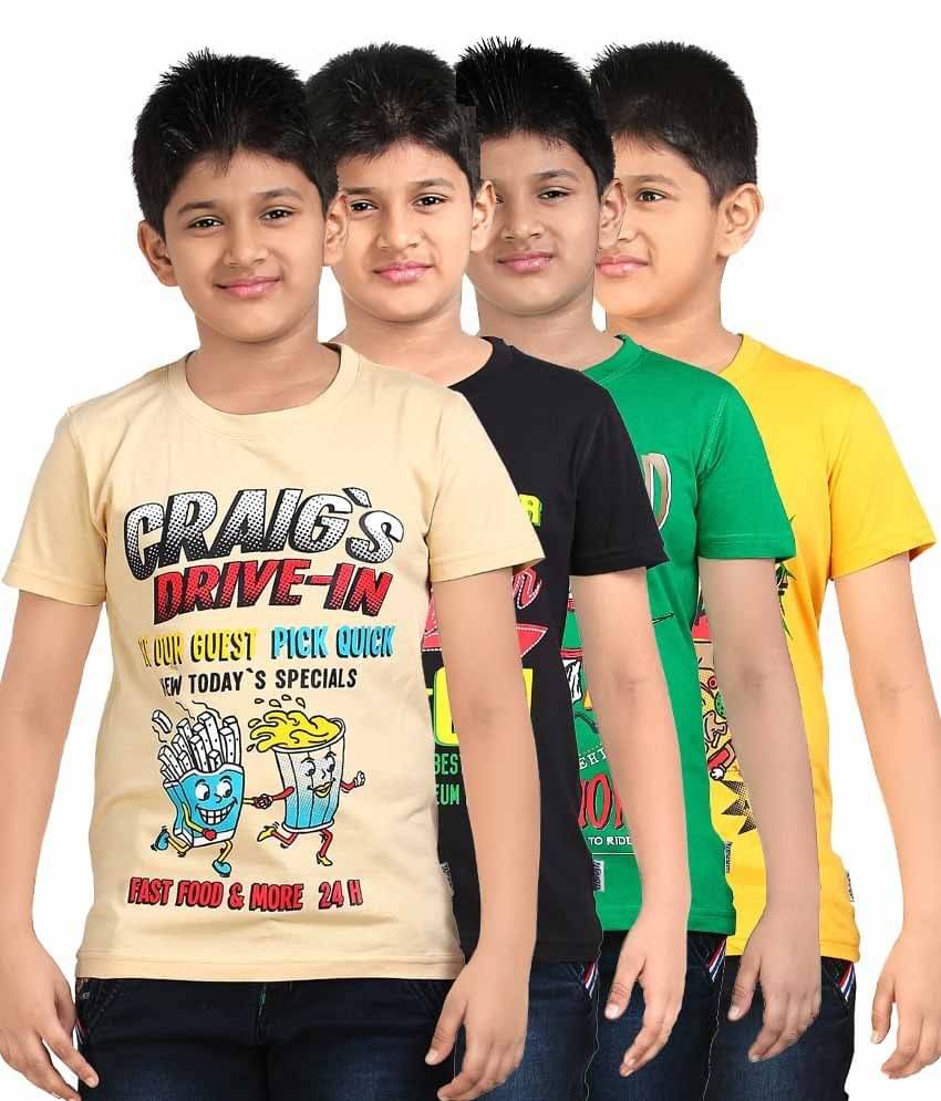     			Dongli Pack of 1 Boys Cotton T-Shirt ( Multi Color )