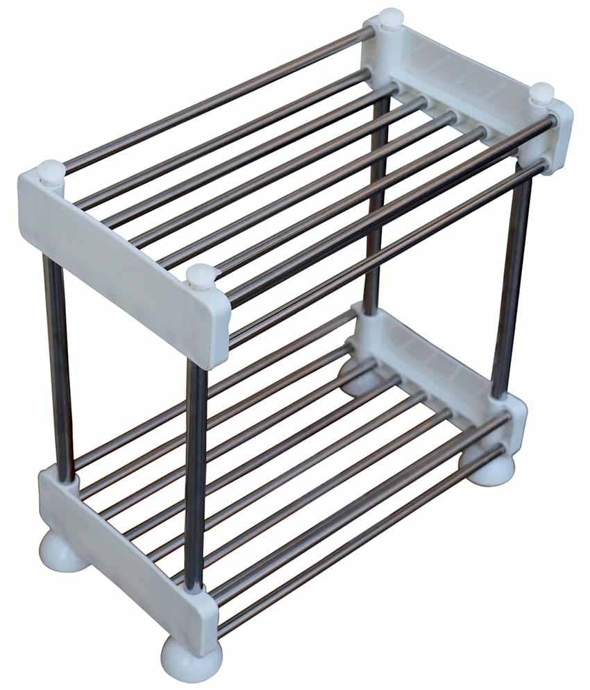 Pindia Stainless Steel 2 Layer Kitchen Rack - Silver