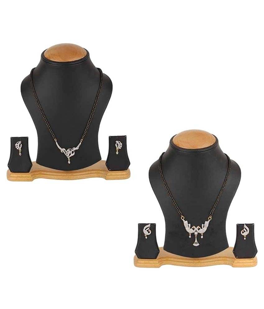 Zeneme Black Alloy Mangalsutra Set Of 2     			Zeneme Black Alloy Mangalsutra Set Of 2
