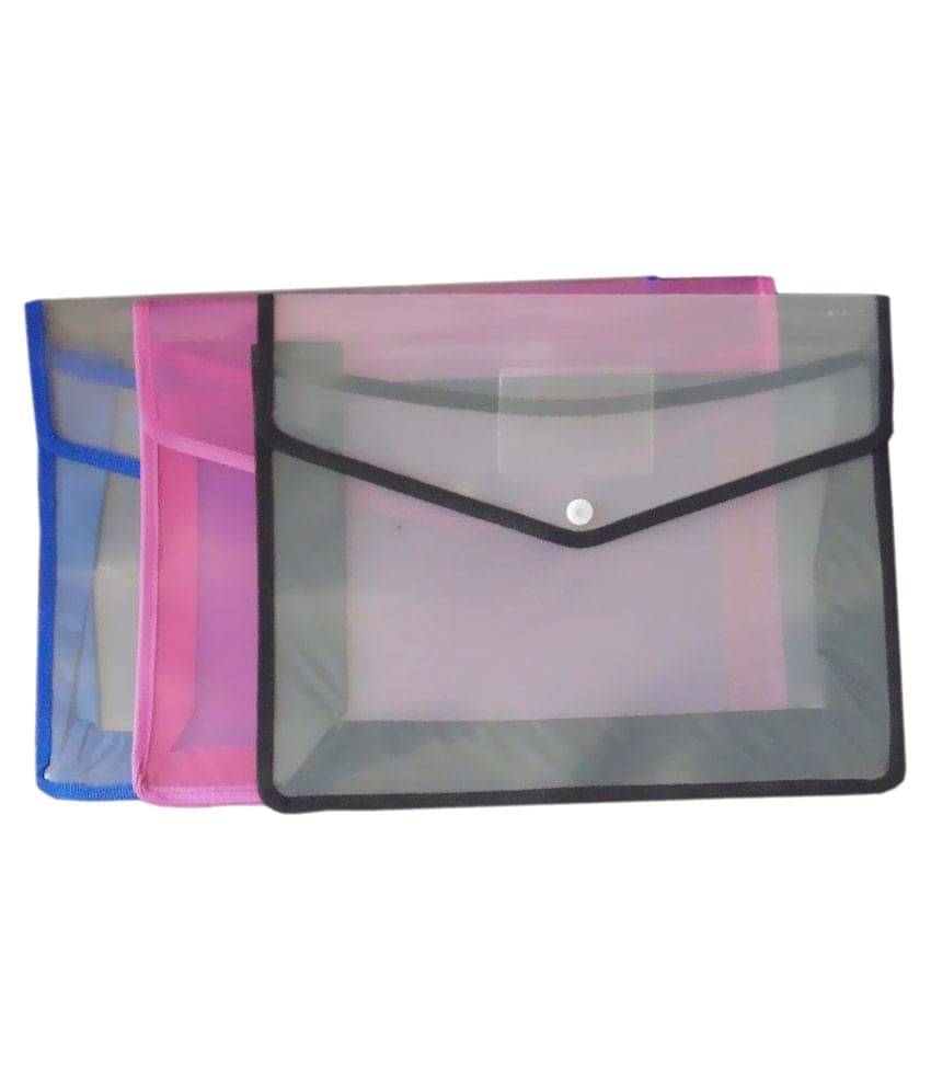     			Galaxy Multicolour Plastic document folder bag pack of 5