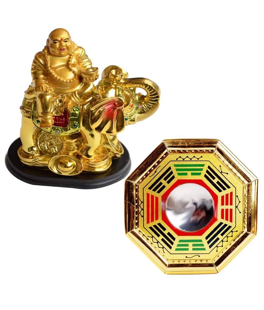     			Anjalika Bagua Mirror with Laughing Buddha