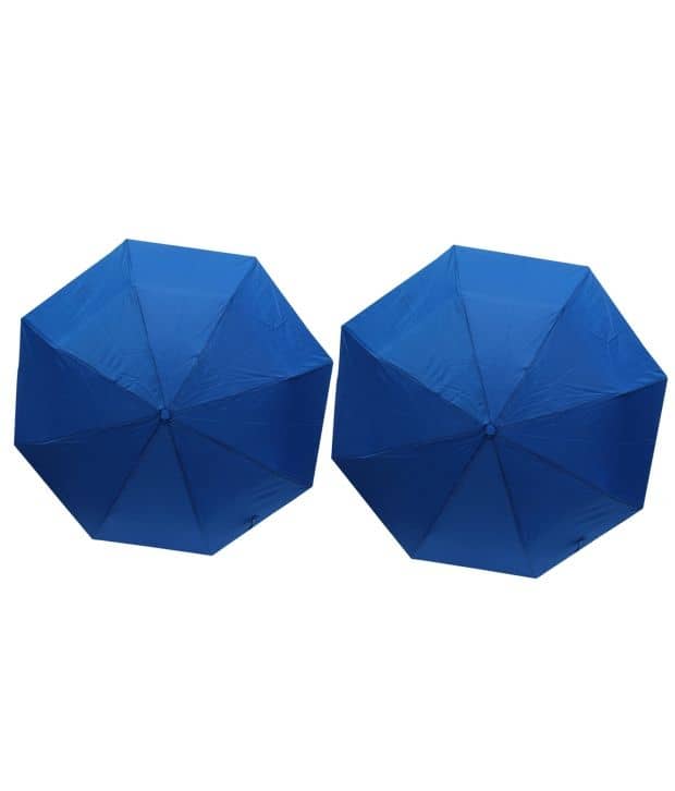 ARIP Blue Polyester 3 Fold Umbrellas For Men - Pack Of 2 - Jewellery Sets | Buy online on ZillyBuy
