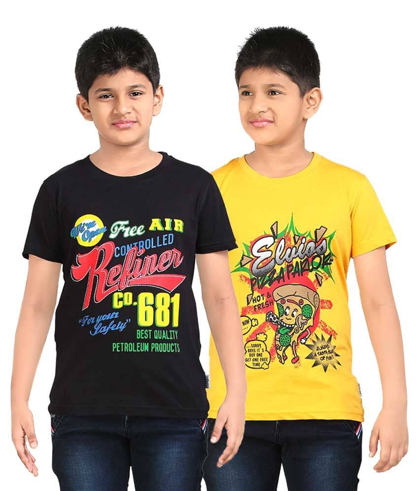 Dongli Pack of 1 Boys Cotton T-Shirt ( Multi Color )