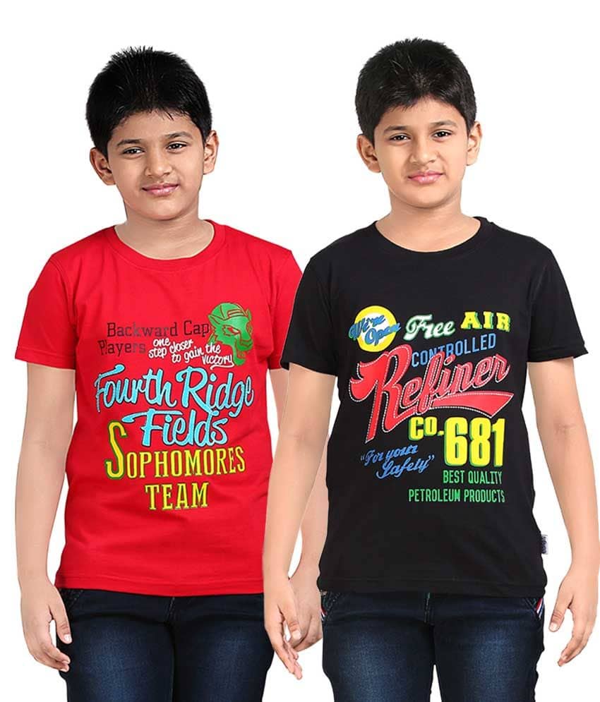 Dongli Pack of 3 Boys Cotton T-Shirt ( Multi Color )
