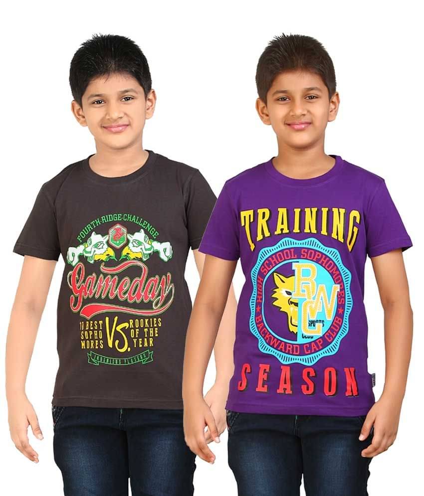     			Dongli Pack of 2 Boys Cotton T-Shirt ( Multi Color )