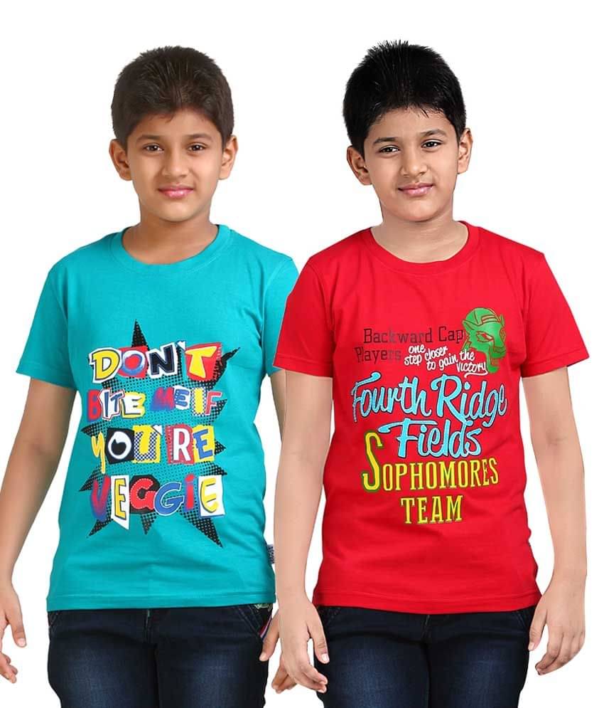     			Dongli Pack of 2 Boys Cotton T-Shirt ( Multi Color )