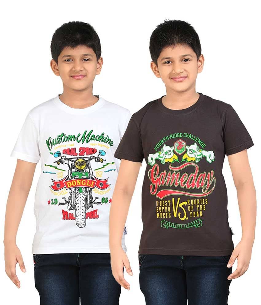 Dongli Pack of 1 Boys Cotton Polo T-Shirt ( Multi Color )