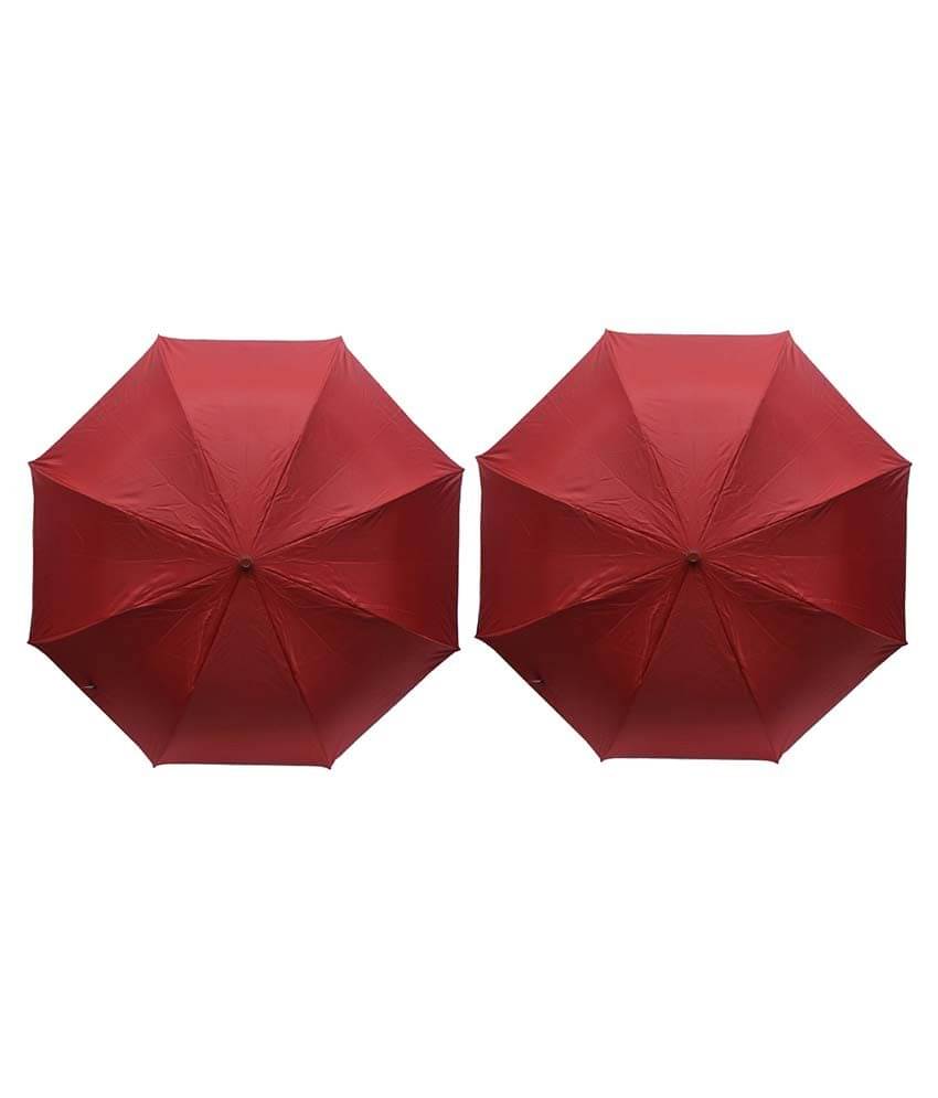 Arip Maroon 2 Fold Polyester Umbrella For Women (Pack Of 2) Arip Maroon 2 Fold Polyester Umbrella For Women (Pack Of 2)