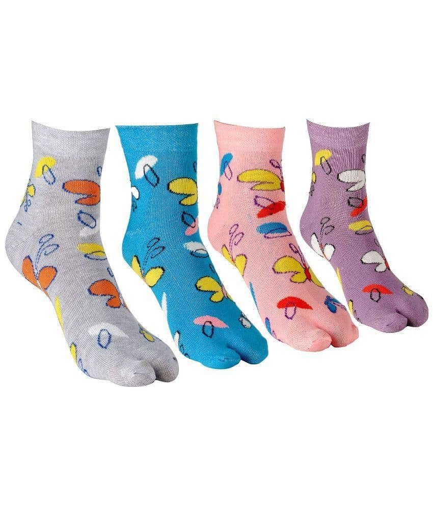 Texlon - Multicolor Cotton Women's Thumb Socks ( Pack of 4 ) - Socks | Buy online on ZillyBuy