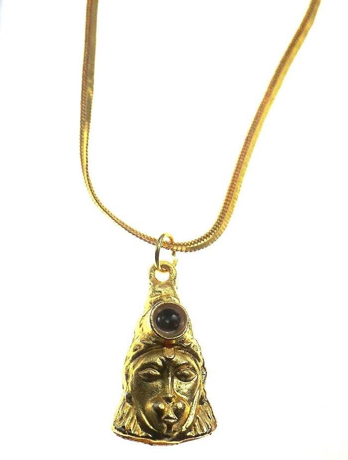     			Shiv Jyotish Kendra Hanuman Chalisa Yantra With Gold Plated Chain