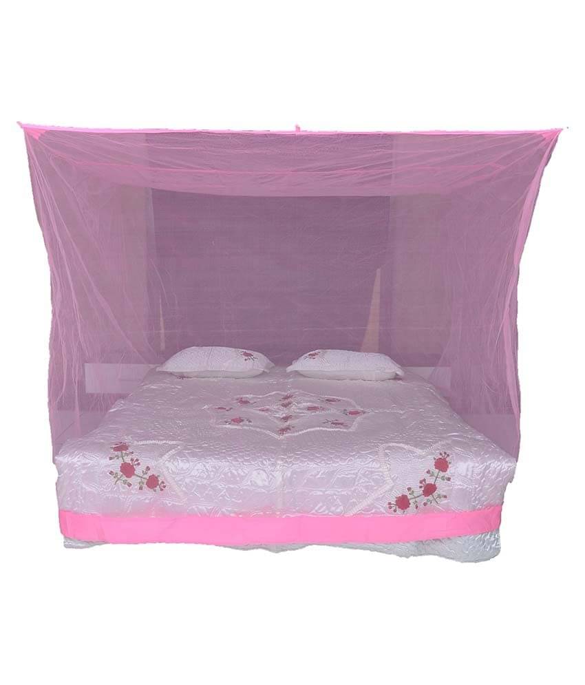     			Riddhi Pink Polyester Single Mosquito Net, Machardani
