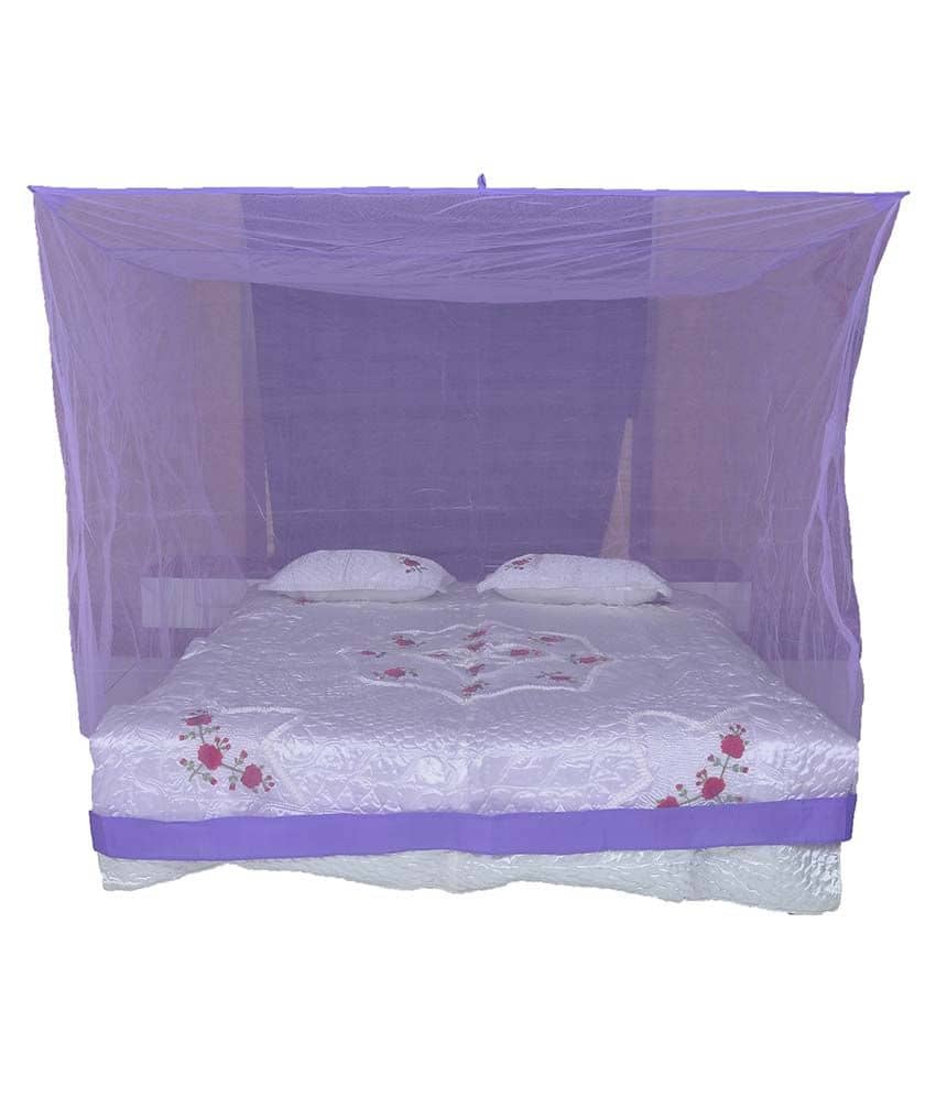 Riddhi Purple Polyester Double Mosquito Net, Machardani