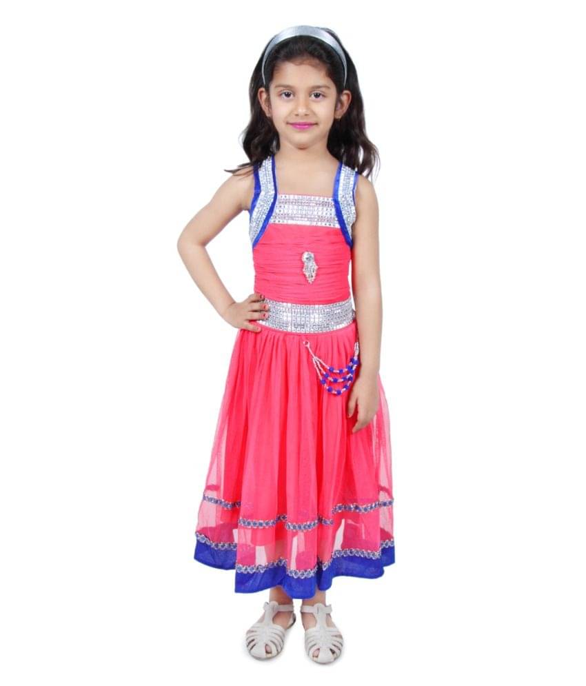 Auraori Pink Net Party Frock Auraori Pink Net Party Frock