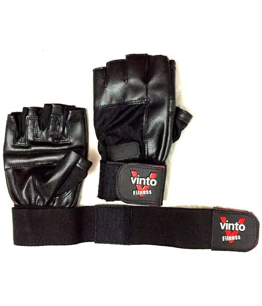 Vinto Black Gloves - Sports and Fitness Equipment | Buy online on ZillyBuy
