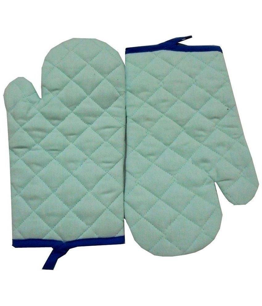     			Tidy Light Green Plain Cotton Kitchen Linen Set - Pack of 2Pcs