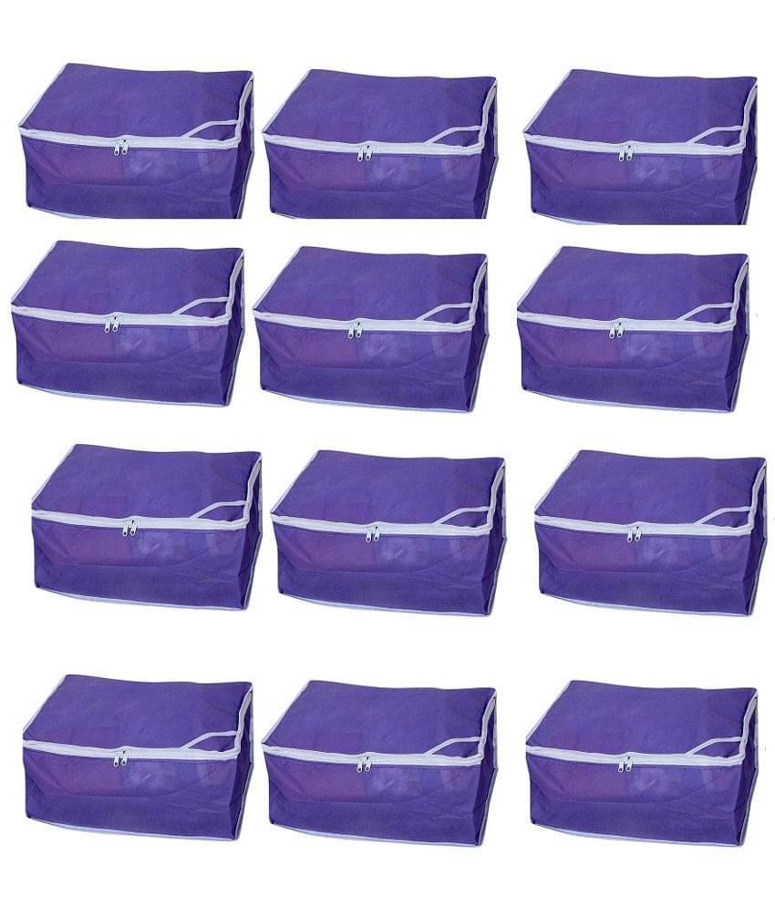     			FASHION BIZZ Purple Saree Covers - 12 Pcs