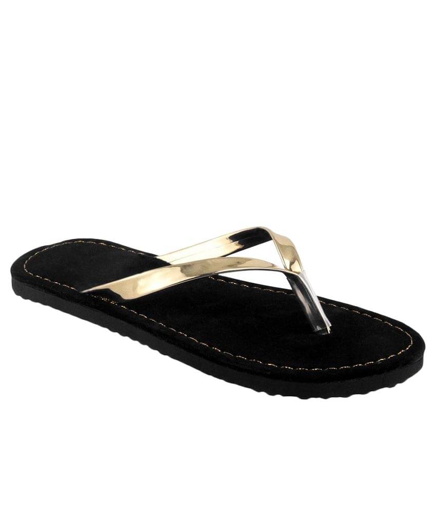     			Shoe Lab Gold Flip Flops