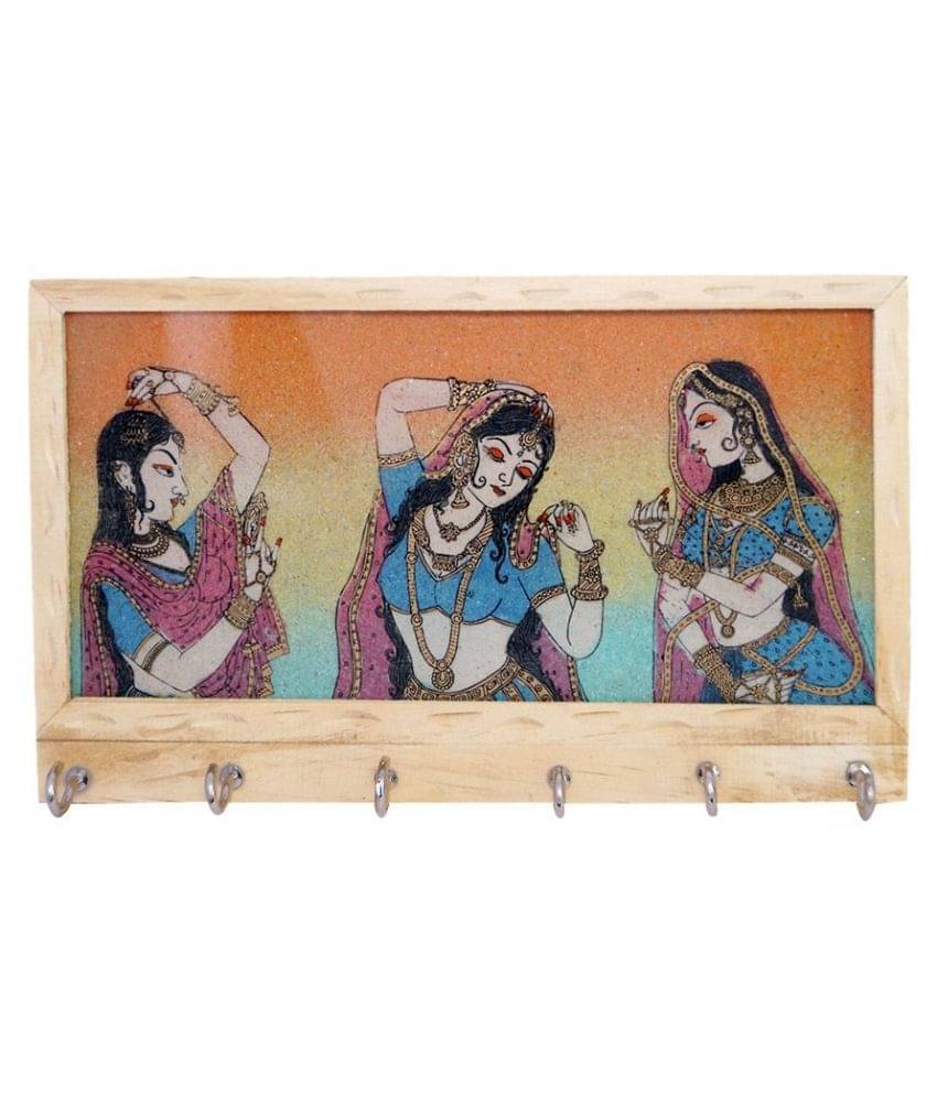     			Vivan Creation Brown Wooden Key Holder