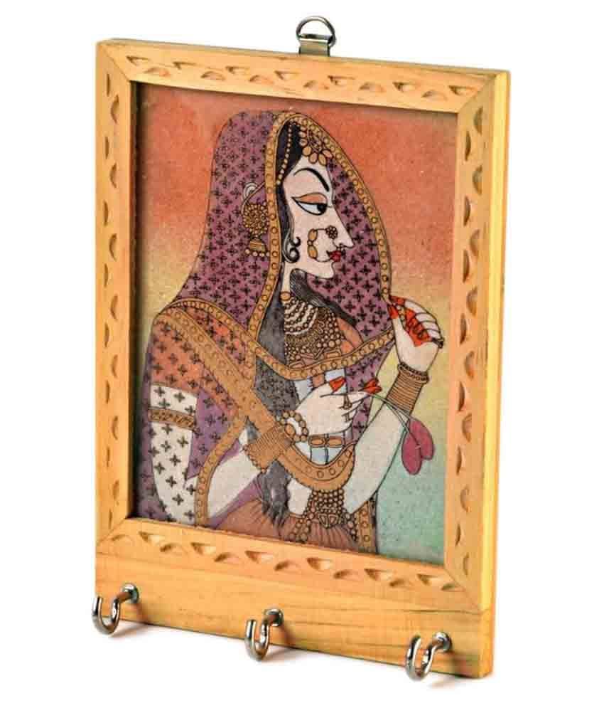     			Vivan Creation Brown Wooden Key Holder