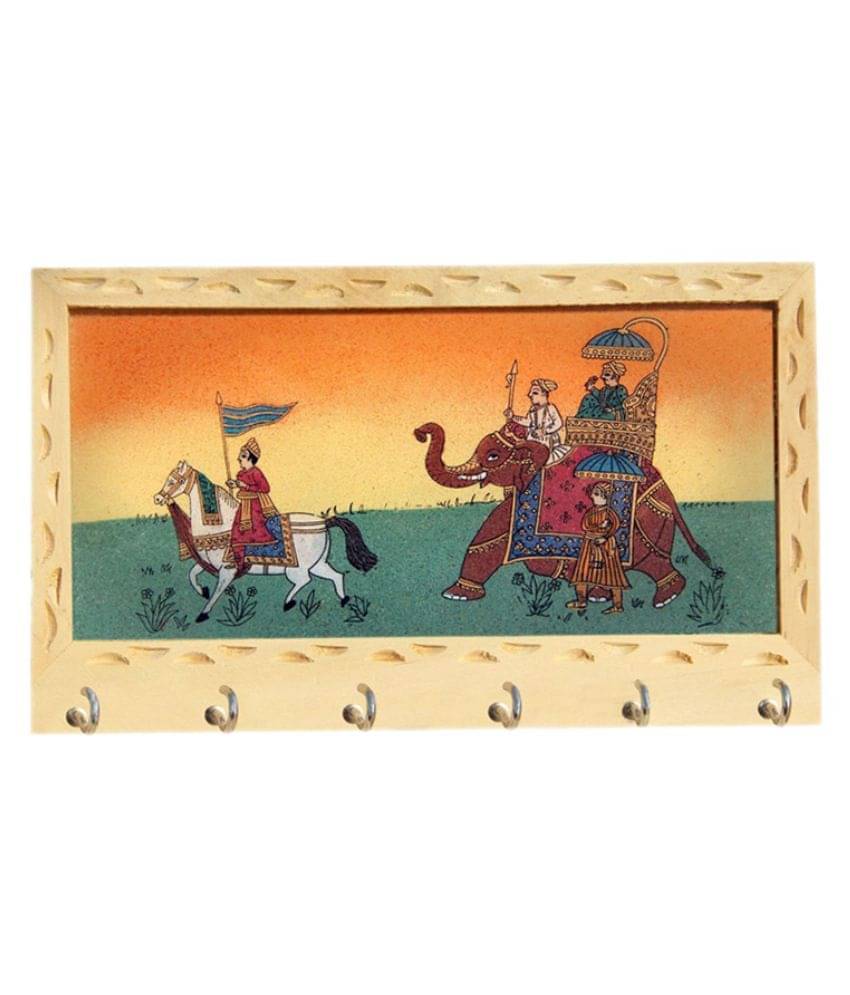     			Vivan Creation Brown Wooden Key Holder