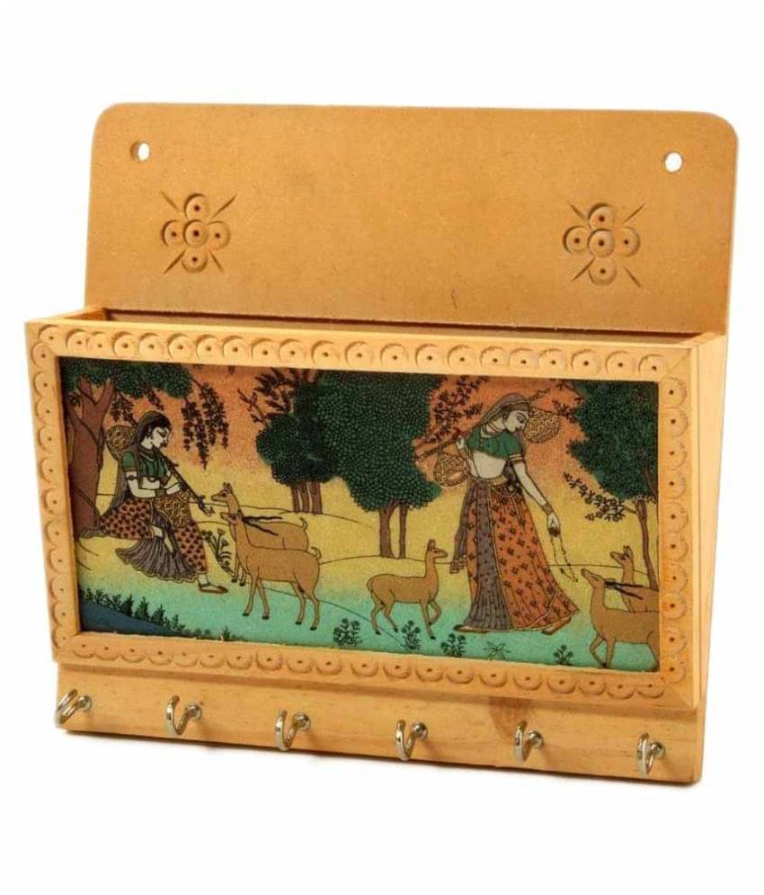     			Vivan Creation Brown Wooden Magazine Holder