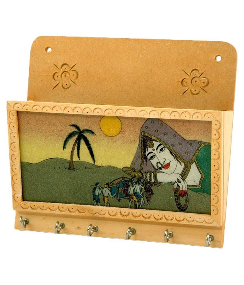     			Vivan Creation Brown Wooden Magazine Holder