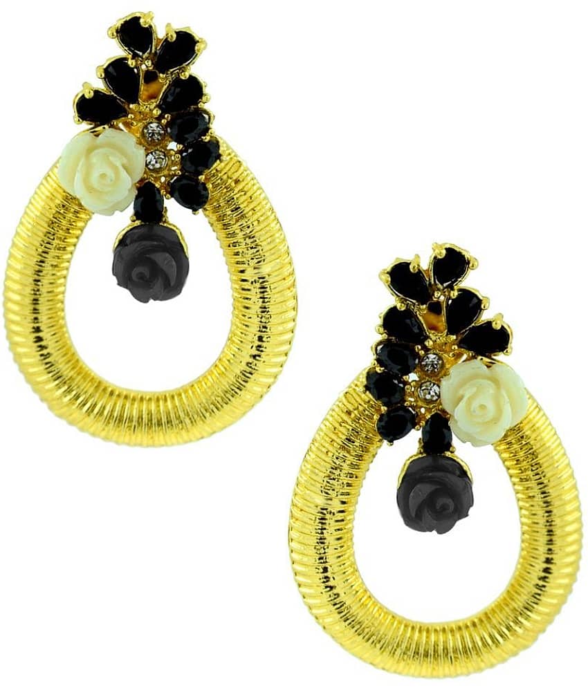 the jewelbox Copper Gold Plating Beads Studded Multi Coloured Earrings - Earrings | Buy online on ZillyBuy