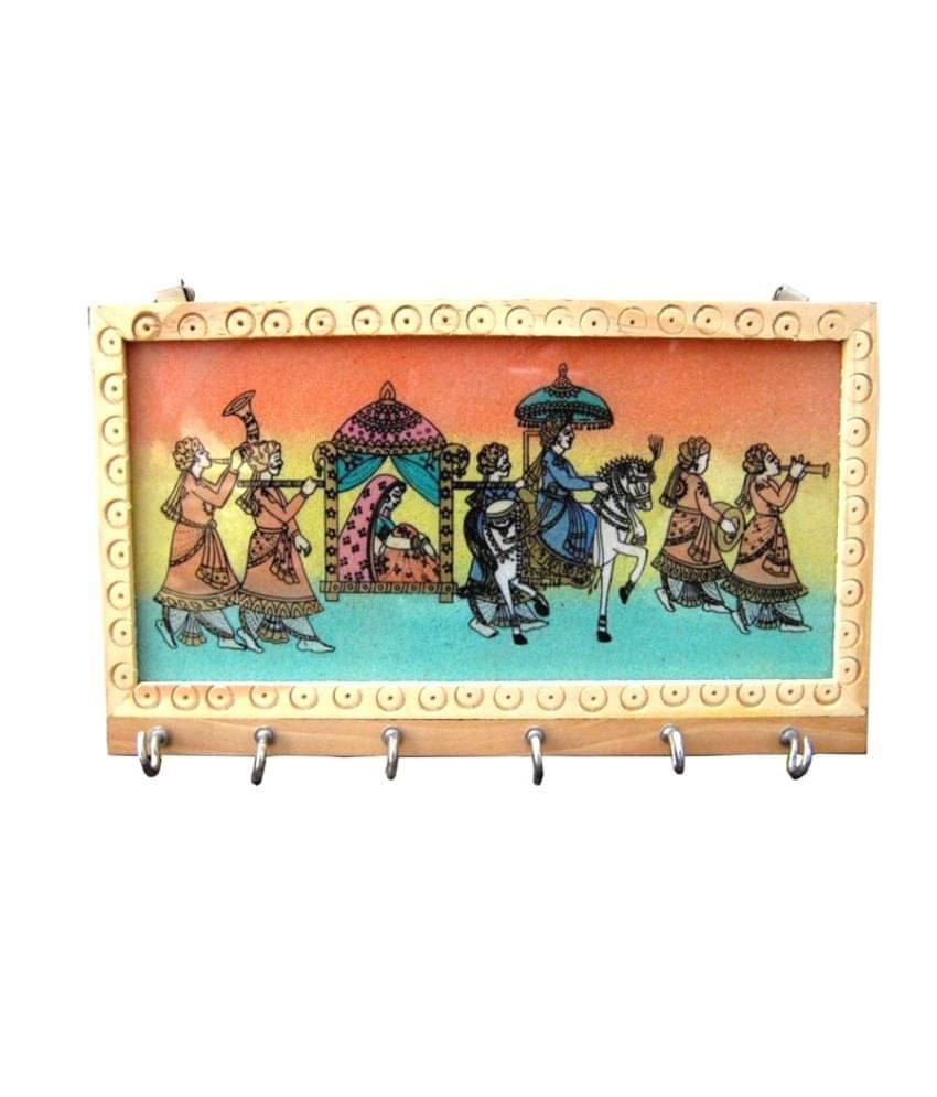     			Vivan Creation Beigh Wood Wall Hanging Key Holder