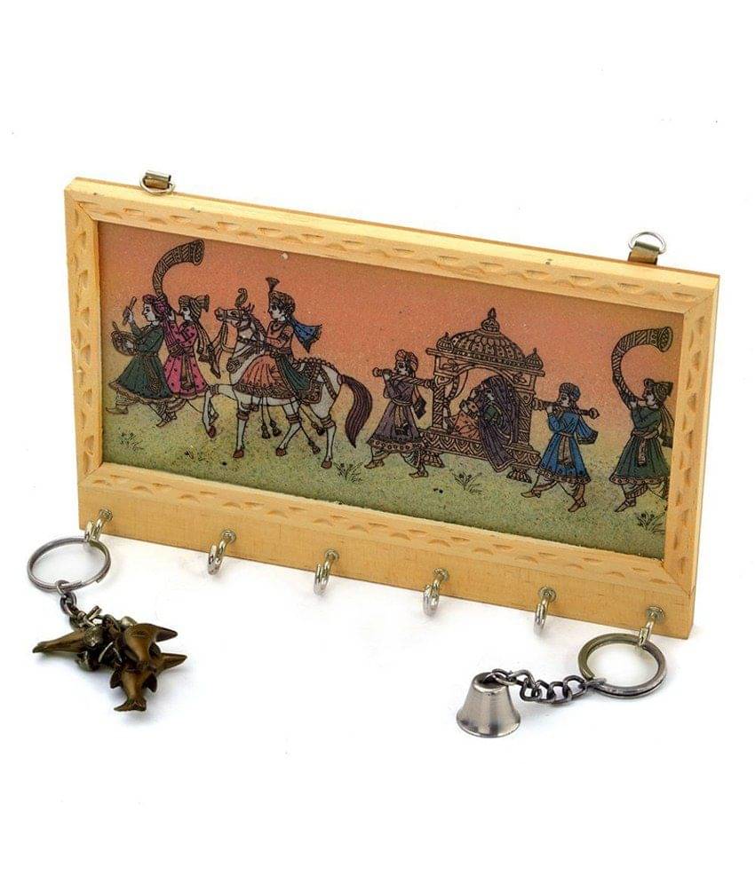     			VivanCreation Multicolour Wooden Keychain Holder