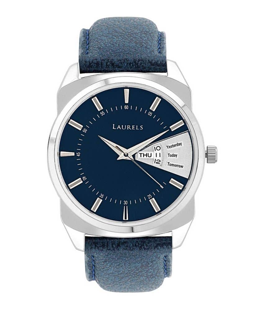 Laurels Leather Analog Men's Watch