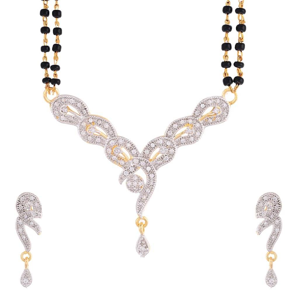     			Zeneme Silver Alloy Mangalsutra Set
