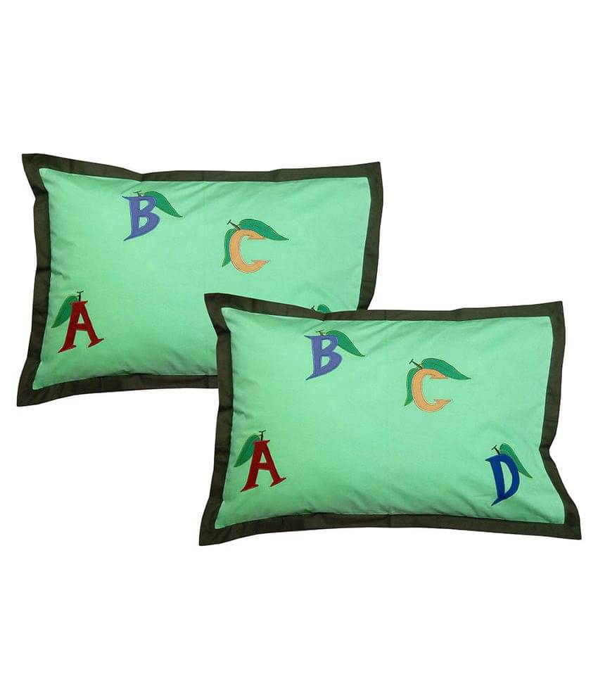 Hugs'n'Rugs - Regular Green Cotton Pillow Covers 60*40 ( Pack of 2 ) Hugs'n'Rugs - Regular Green Cotton Pillow Covers 60*40 ( Pack of 2 )