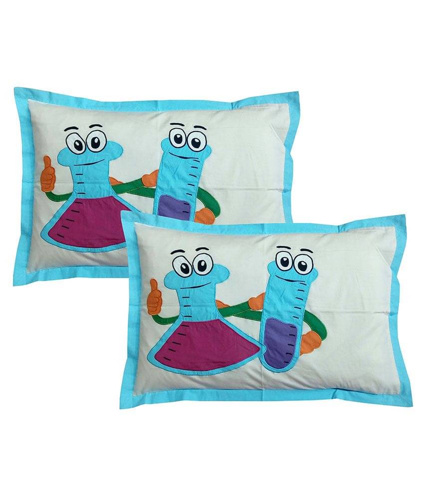 HUGS N RUGS - Pack of 2 Cotton Embroidered Regular Pillow Cover ( 60.96 cm(24) x 40.64 cm(16) ) - Multi HUGS N RUGS - Pack of 2 Cotton Embroidered Regular Pillow Cover ( 60.96 cm(24) x 40.64 cm(16) ) - Multi