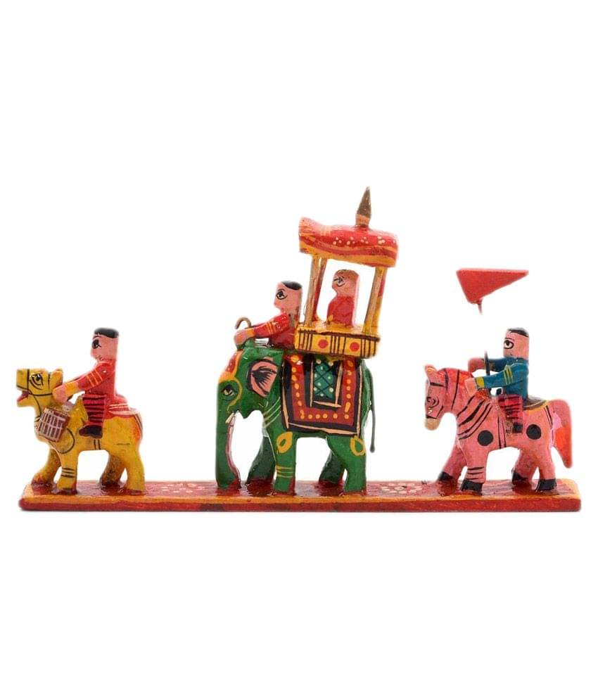     			Vivan Creation Textured Wooden Handicraft Royal Maharaja Procession