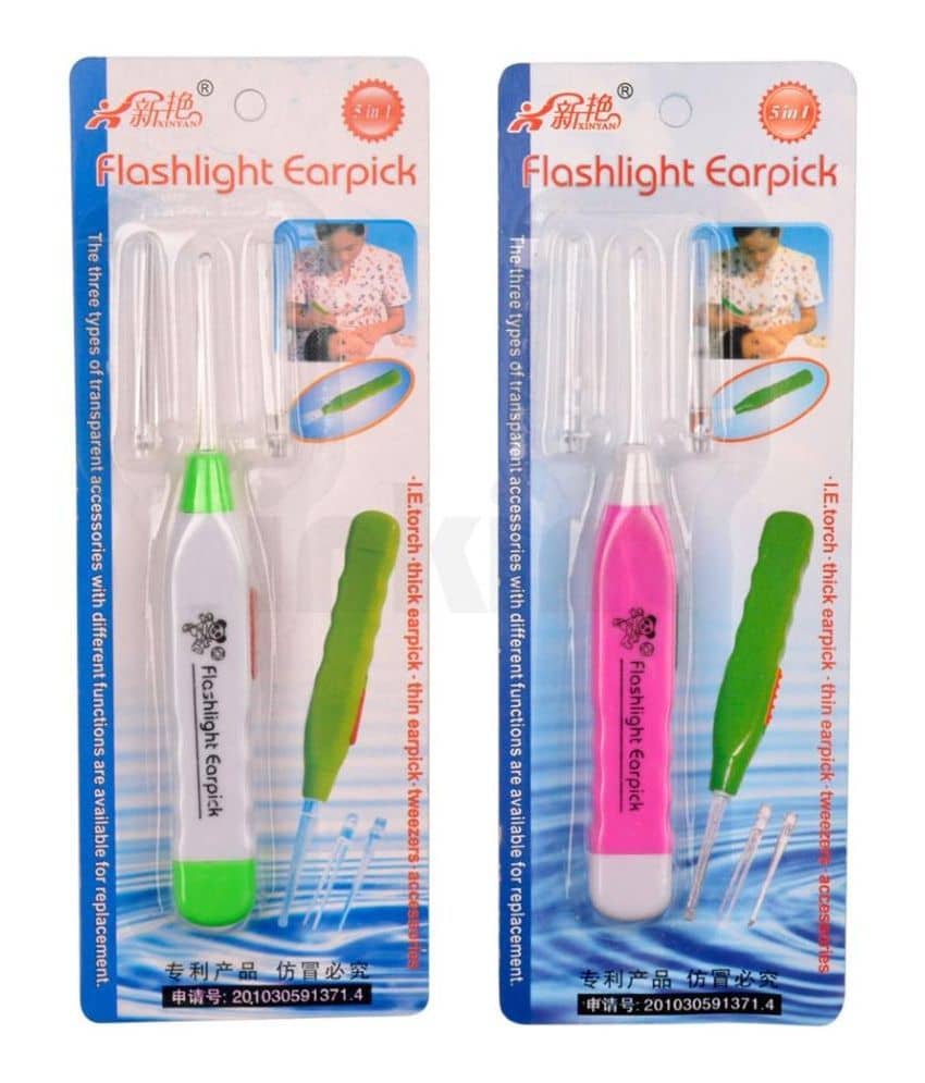 Wishkey Multi Color Flashlight Ear Pick-set Of 2