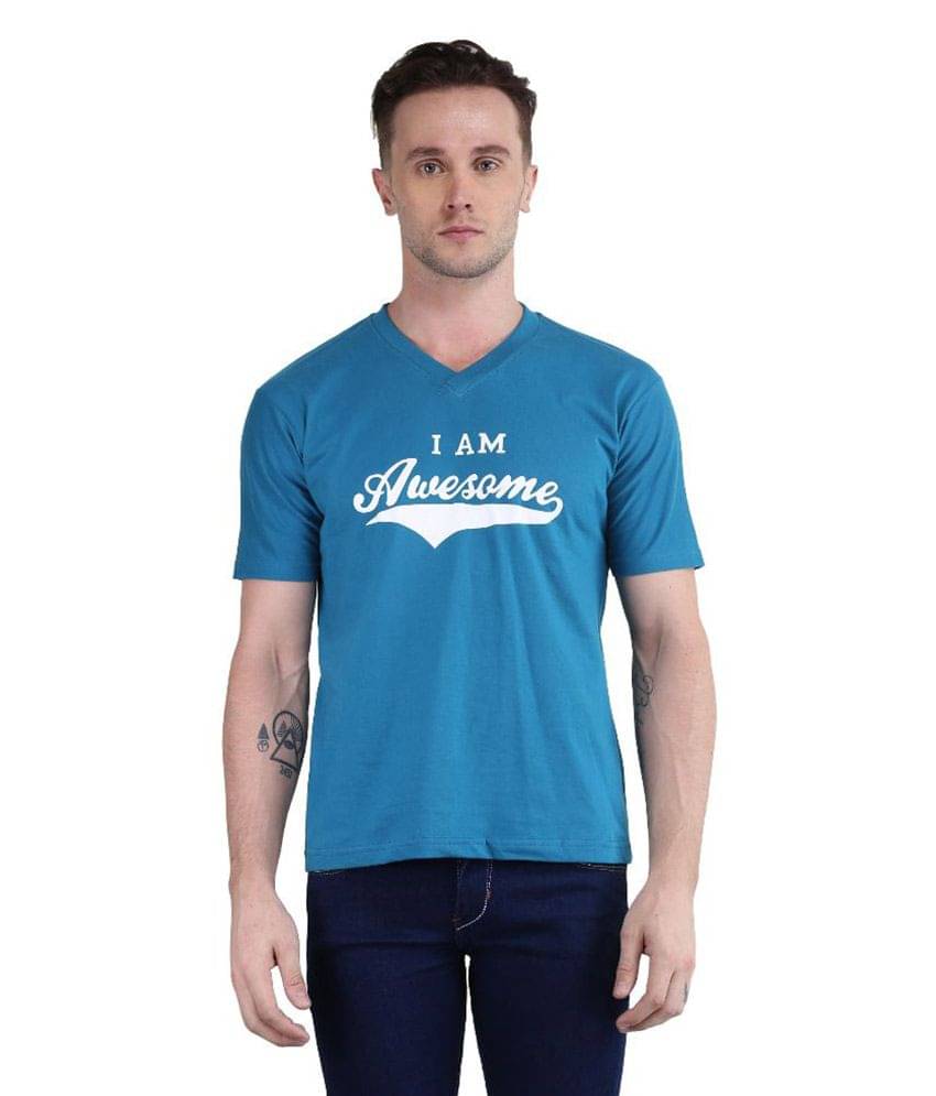 British Terminal Blue V-Neck T Shirt British Terminal Blue V-Neck T Shirt