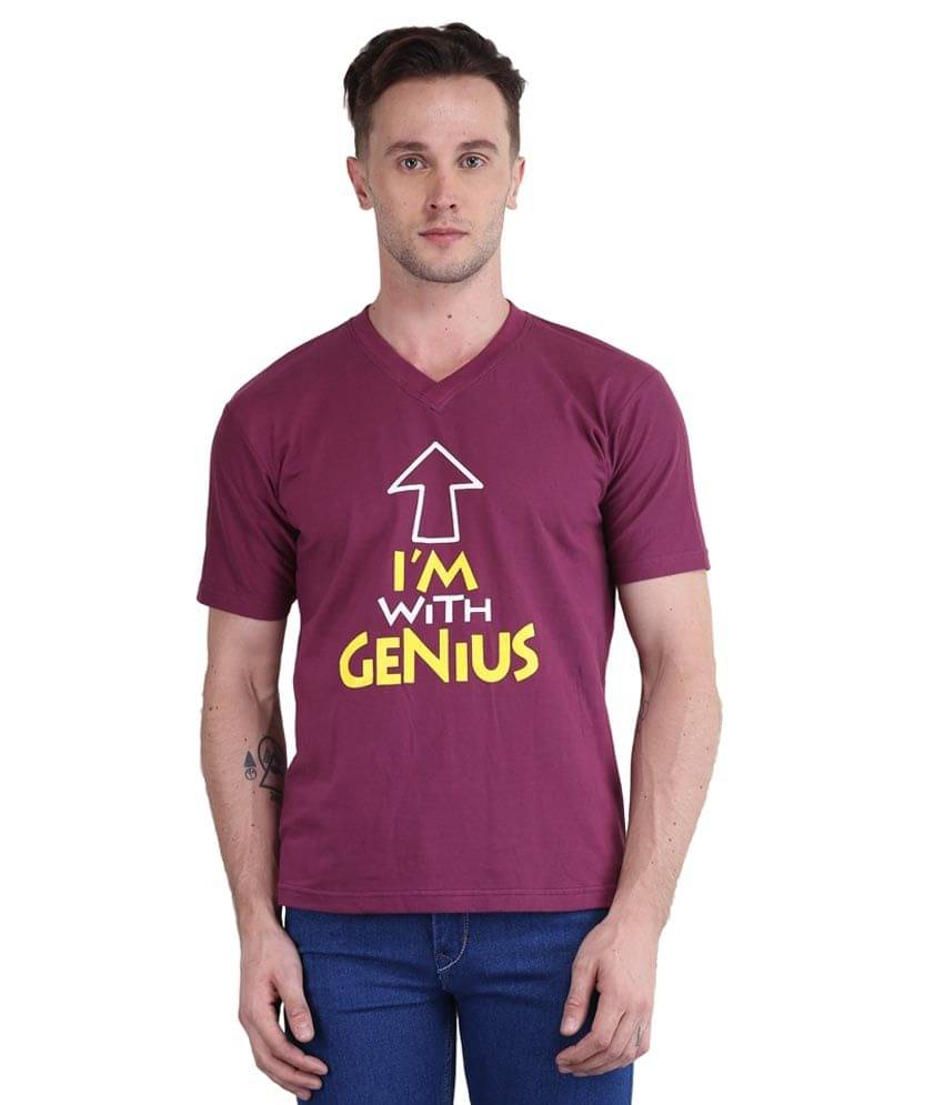     			British Terminal Maroon V-Neck T Shirt
